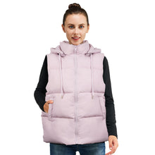 Load image into Gallery viewer, Women&#39;S Puffer Vest With Pockets &amp; Removable Hood
