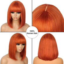 Load image into Gallery viewer, Straight Bob Wig with Bangs Human Hair
