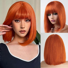 Load image into Gallery viewer, Straight Bob Wig with Bangs Human Hair
