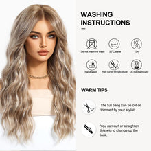 Load image into Gallery viewer, Blonde Long Wavy Wig for Women
