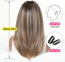 Load image into Gallery viewer, OUFEI Ombre Mixed Blonde Synthetic Wig – Natural Look, Heat‑Resistant

