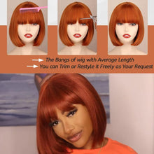 Load image into Gallery viewer, Straight Bob Wig with Bangs Human Hair
