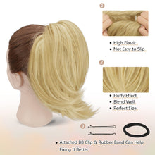 Load image into Gallery viewer, Straight Hair Bun Ponytail Extension, Elastic Scrunchie
