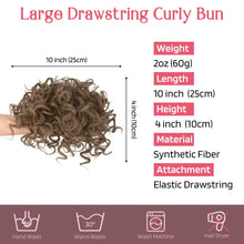 Load image into Gallery viewer, Curly Messy Hair Bun Hair Piece Elastic Drawstring Hair Bun Wig Store
