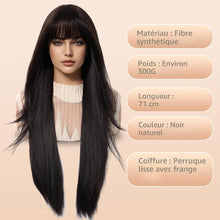 Load image into Gallery viewer,  Heat-Resistant Straight Synthetic Wig with Bangs for Girls
