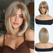 Load image into Gallery viewer, Straight Bob Wig Synthetic Middle Part Shoulder Length 12 Inch
