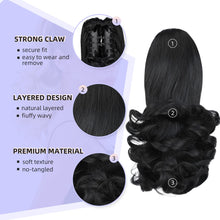 Load image into Gallery viewer, Straight Natural Looking ponytail extension, claw clip

