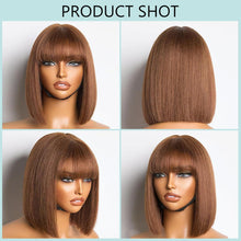 Load image into Gallery viewer, Straight Bob Wig with Bangs Human Hair
