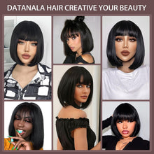Load image into Gallery viewer, Straight Bob Wig with Bangs Human Hair
