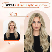 Load image into Gallery viewer, Clip-In Human Hair Extensions Straight 18 Inch 120g 7-Piece Set Ash Blonde Highlight
