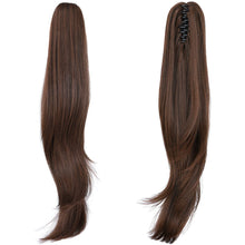 Load image into Gallery viewer, Straight Natural Looking ponytail extension, claw clip
