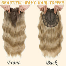 Load image into Gallery viewer, Women's Wavy Hair Topper With Bangs 14" Clip-In Hairpiece
