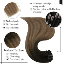 Load image into Gallery viewer, Balayage Clip in Human Hair Extensions Real Human Hair hair extension Wig Store
