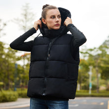 Load image into Gallery viewer, Women&#39;S Puffer Vest With Pockets &amp; Removable Hood
