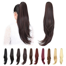 Load image into Gallery viewer, Straight Natural Looking ponytail extension, claw clip
