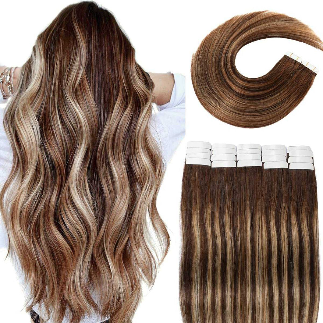 Tape in Hair Extensions Human Hair - 20 Pcs 50 Grams Wig Store