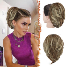 Load image into Gallery viewer, Straight Hair Bun Extension - 8 Inch Claw Clip
