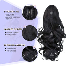 Load image into Gallery viewer, Straight Natural Looking ponytail extension, claw clip
