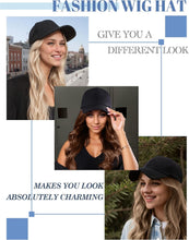 Load image into Gallery viewer, Baseball Cap With Synthetic Hair Long Wavy Wig Hairpiece
