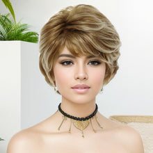Load image into Gallery viewer, Short Natural Curly Blonde Highlight Wig
