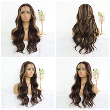 Load image into Gallery viewer, Blonde Reddish Brown Synthetic Lace Front Wig
