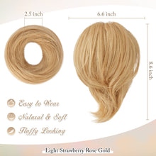 Load image into Gallery viewer, Straight Hair Bun Ponytail Extension, Elastic Scrunchie
