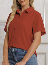 Load image into Gallery viewer, Long Sleeve Button Down V Neck Shirt
