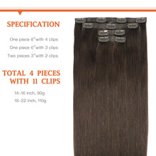 Load image into Gallery viewer, Silky Straight Clip in Remy Hair Extensions for Women
