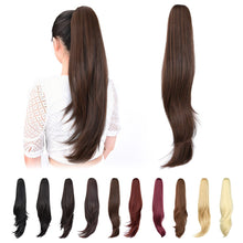 Load image into Gallery viewer, Straight Natural Looking ponytail extension, claw clip
