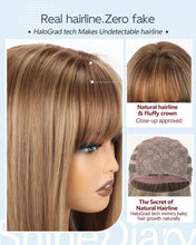 Load image into Gallery viewer, Straight Wig With Bangs 26" PuffPro Voluminous High Crown 4x4 Parting
