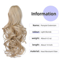 Load image into Gallery viewer, Straight Natural Looking ponytail extension, claw clip
