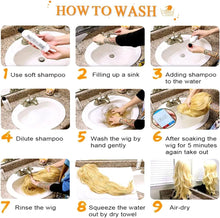 Load image into Gallery viewer, Ombre Blonde Long Wavy Wig with Curtain Bangs – Heat‑Resistant Synthetic Hair
