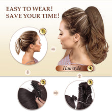 Load image into Gallery viewer, Synthetic Clip in Claw Hair Extension 13&quot; Ponytail Extension Long Curly Ponytail
