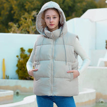 Load image into Gallery viewer, Women&#39;S Puffer Vest With Pockets &amp; Removable Hood
