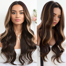 Load image into Gallery viewer, Blonde Reddish Brown Synthetic Lace Front Wig
