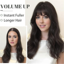 Load image into Gallery viewer, MY-LADY 14‑Inch Dark Brown Hair Topper with 6×6 Lace Base – Thick Synthetic Wiglet
