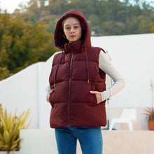 Load image into Gallery viewer, Women&#39;S Puffer Vest With Pockets &amp; Removable Hood
