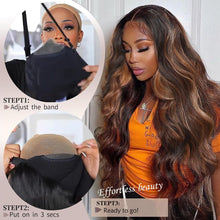 Load image into Gallery viewer, Balayage Brown 4x1 Pre-Cut Lace Front Synthetic Wig 30&quot;
