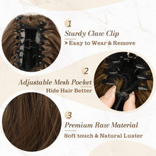 Load image into Gallery viewer, Straight Hair Bun Extension - 8 Inch Claw Clip
