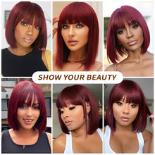 Load image into Gallery viewer, Straight Bob Wig with Bangs Human Hair
