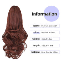 Load image into Gallery viewer, Straight Natural Looking ponytail extension, claw clip
