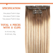 Load image into Gallery viewer, Silky Straight Clip in Remy Hair Extensions for Women
