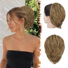 Load image into Gallery viewer, Straight Hair Bun Extension - 8 Inch Claw Clip
