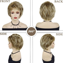 Load image into Gallery viewer, Short Natural Curly Blonde Highlight Wig
