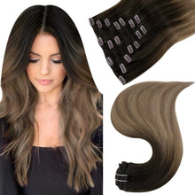 Load image into Gallery viewer, Balayage Clip in Human Hair Extensions Real Human Hair hair extension Wig Store
