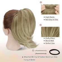 Load image into Gallery viewer, Straight Hair Bun Ponytail Extension, Elastic Scrunchie
