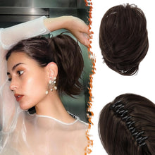 Load image into Gallery viewer, Straight Hair Bun Extension - 8 Inch Claw Clip
