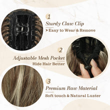 Load image into Gallery viewer, Straight Hair Bun Extension - 8 Inch Claw Clip
