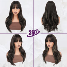 Load image into Gallery viewer, BARSDAR 20&quot; Brown Blonde Highlight Layered Wig with Bangs
