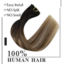 Load image into Gallery viewer, Balayage Clip in Human Hair Extensions Real Human Hair
